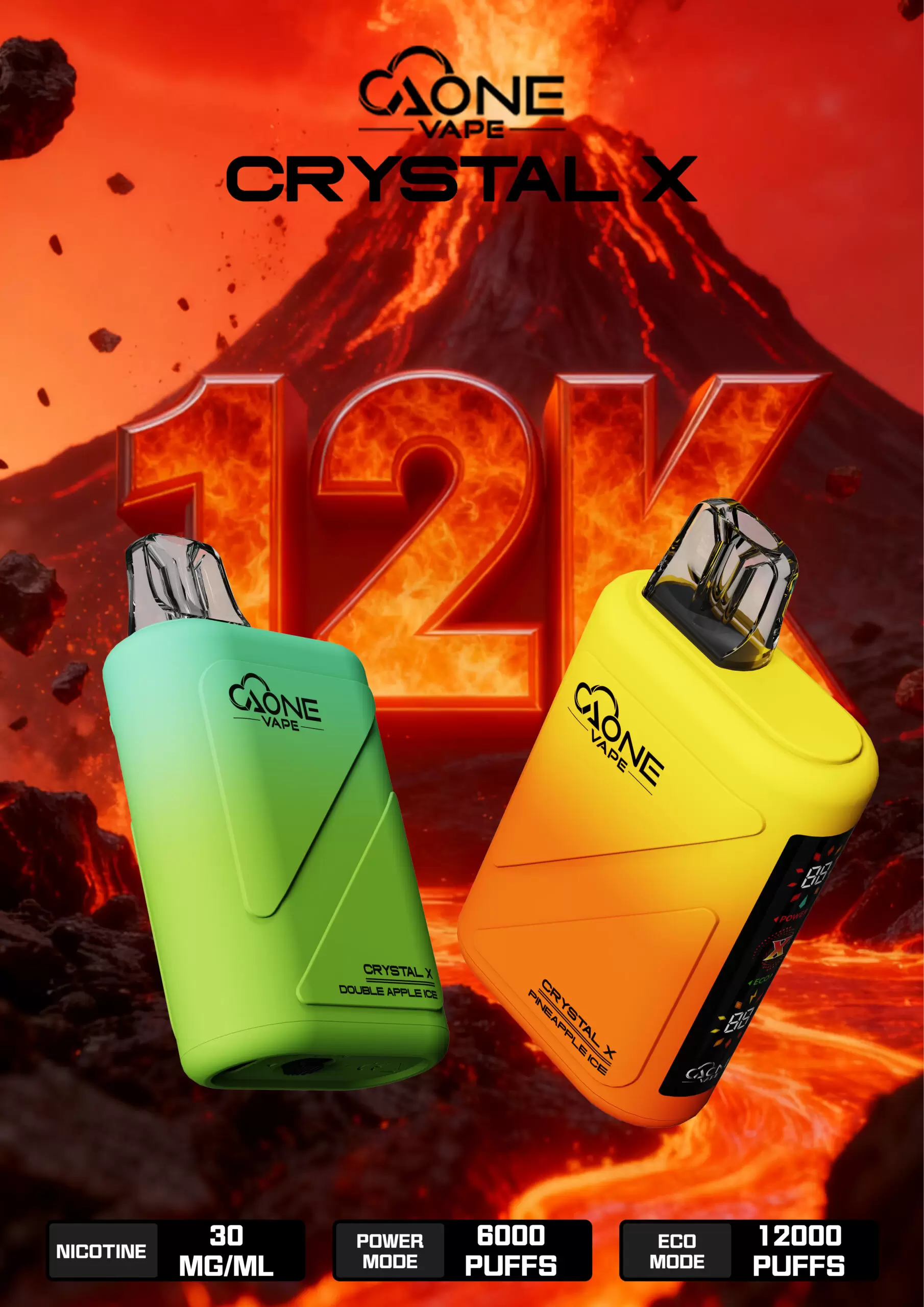 AONE Crystal X 水晶 2 代｜16000 口大容量一次性電子煙